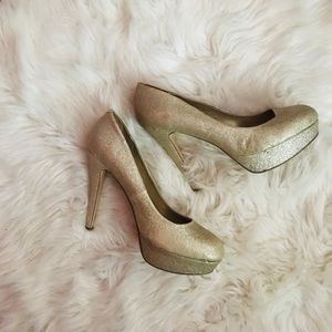 Guess gold glitter heels